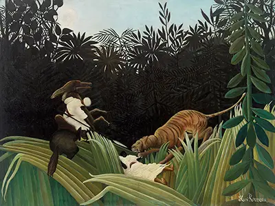 Scouts Attacked by a Tiger (Eclaireurs attaques par un tigre) Henri Rousseau